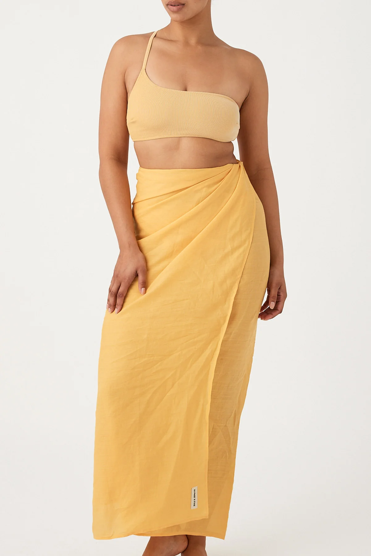 Signature Stripe One Shoulder Bralette - Marigold - Image 3