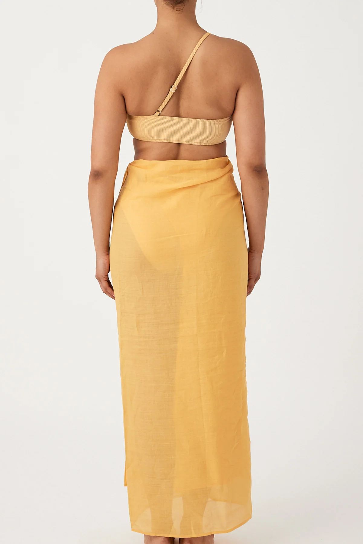 Signature Stripe One Shoulder Bralette - Marigold - Image 5