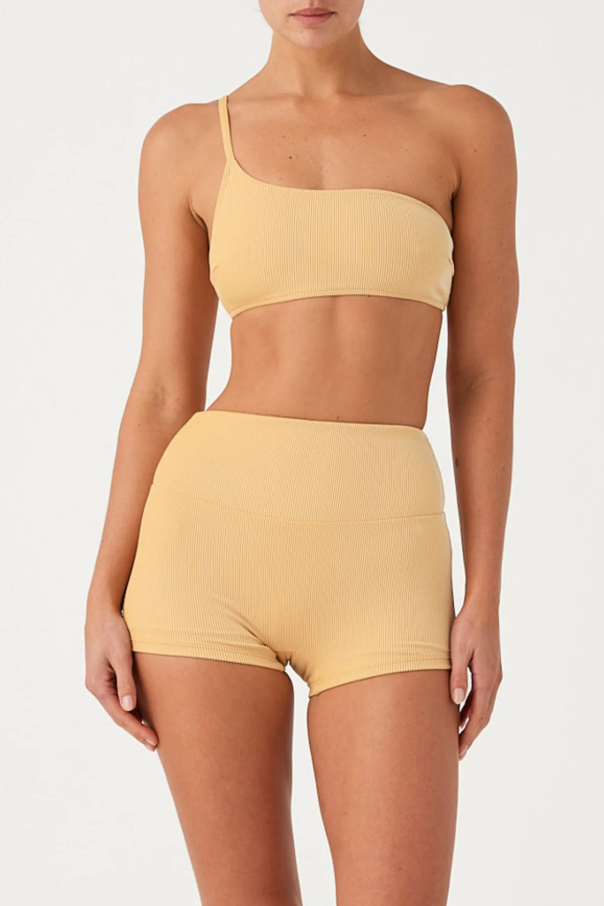 Signature Stripe One Shoulder Bralette - Marigold - Image 6