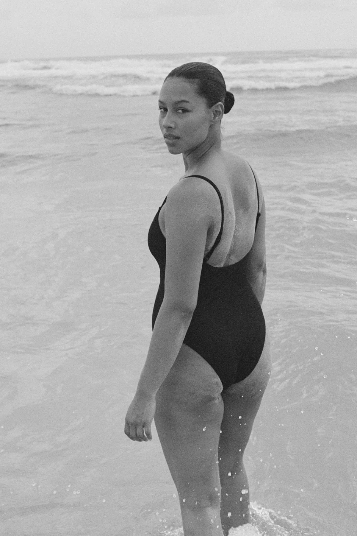 Signature Stripe Simple One Piece - Black - Image 5