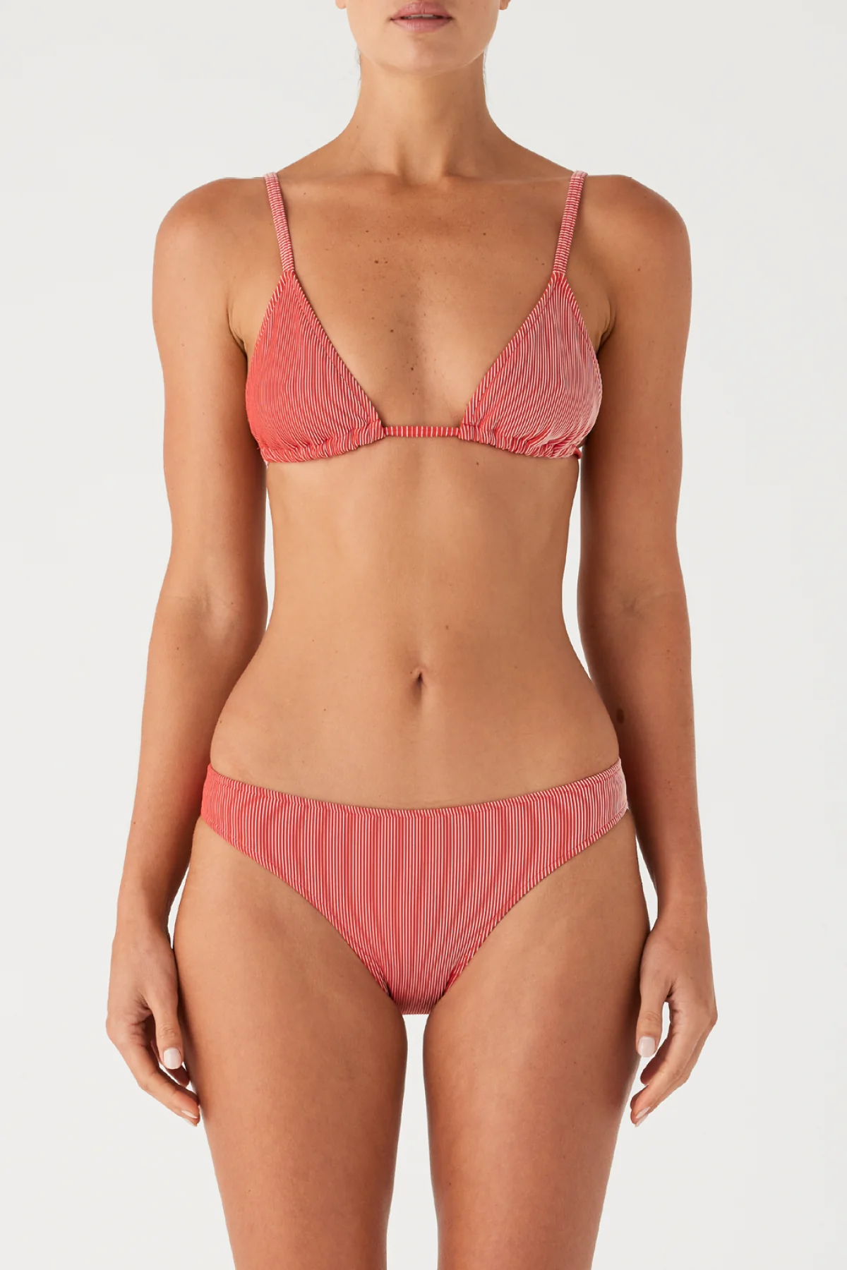 Signature Stripe Simple Triangle Top - Chilli Red - Image 2