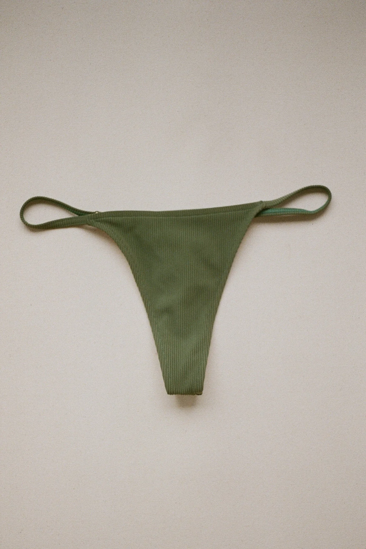 Signature Stripe String Thong Brief - Tallow Green - Image 6