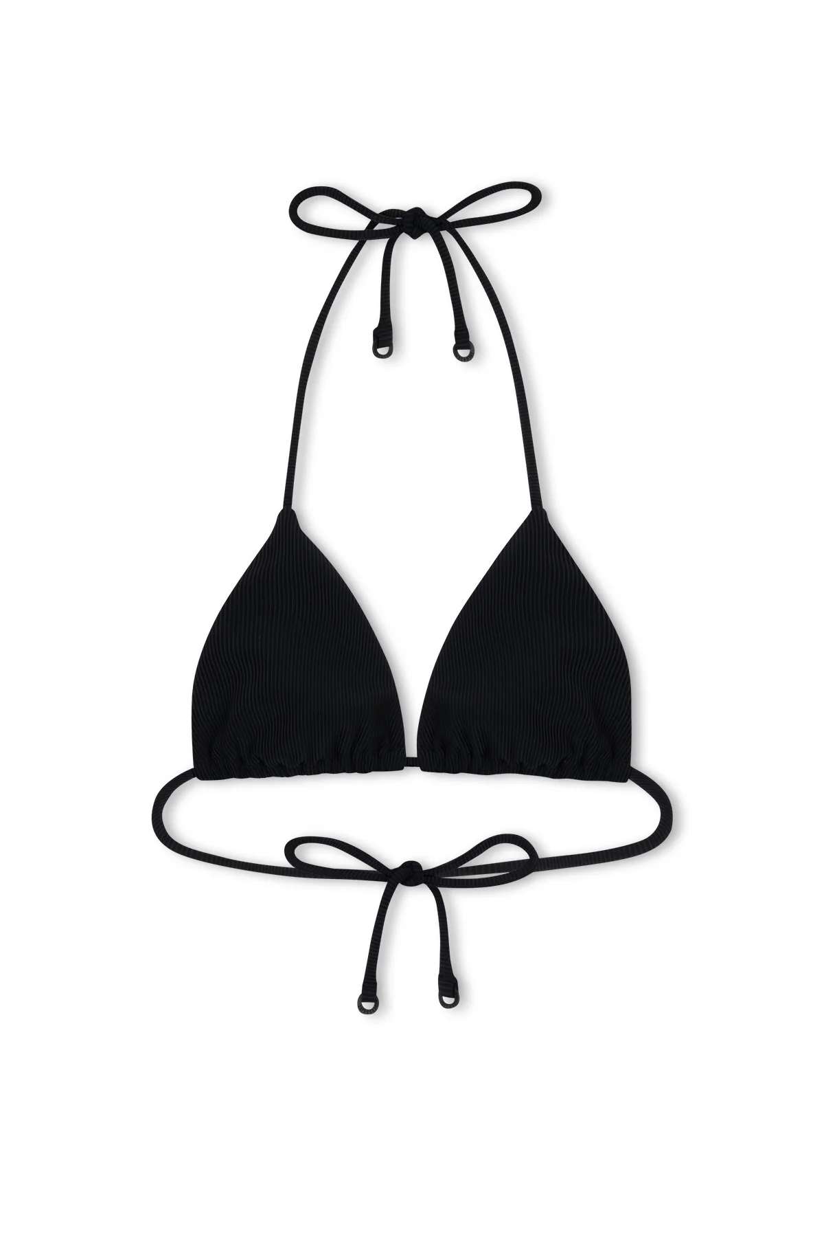 Signature Stripe Tie Triangle Top - Black - Image 10