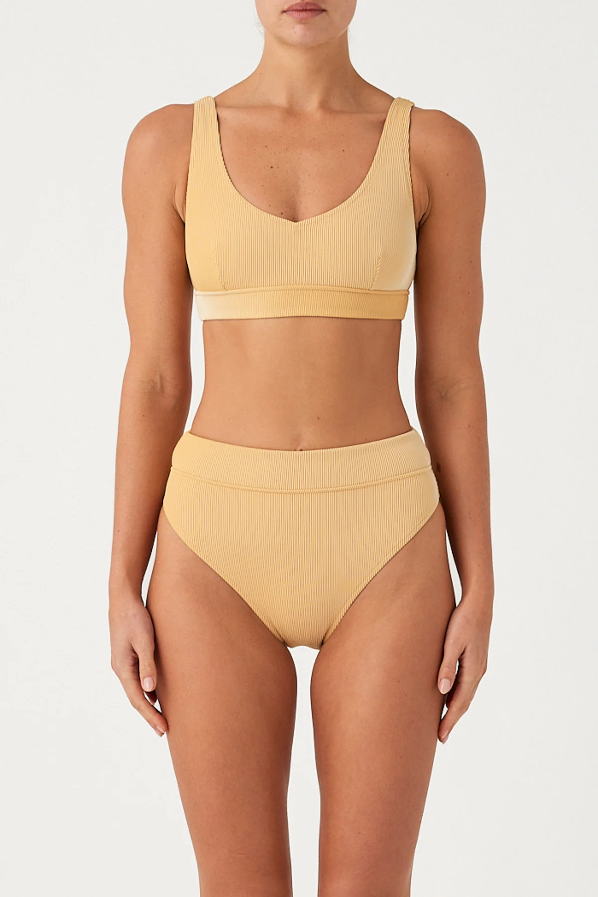 Signature Stripe Waistband Bralette Top - Marigold - Image 2