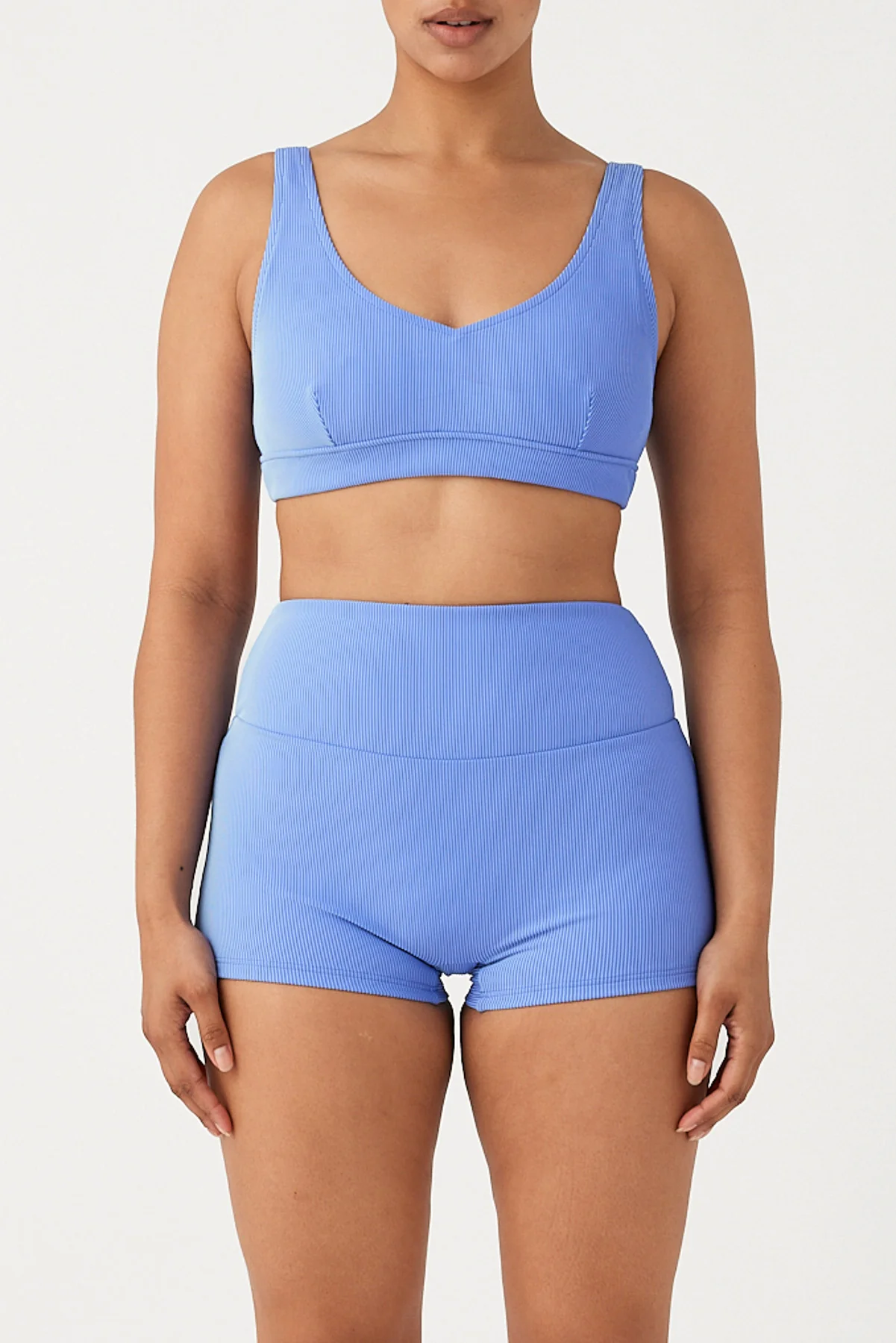 Signature Stripe Waistband Bralette Top - Sky - Image 2