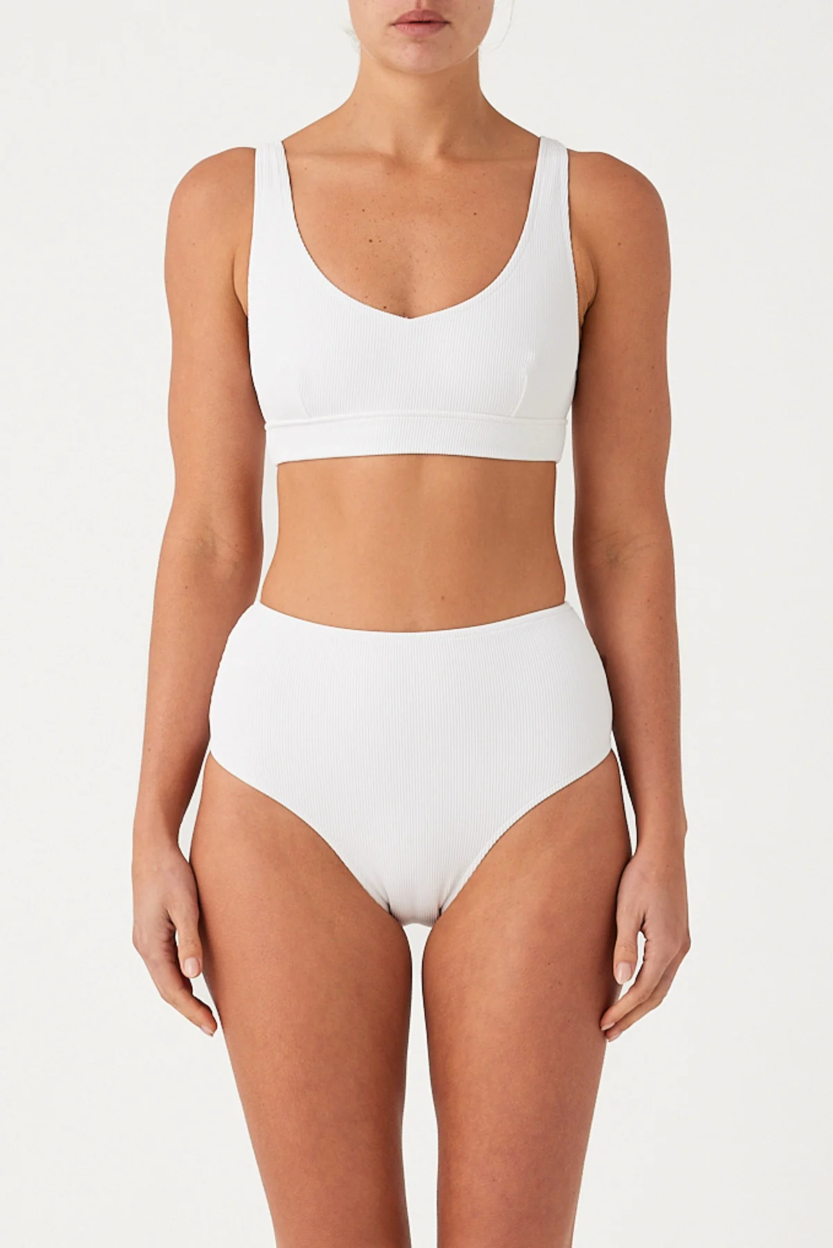 Signature Stripe Waistband Bralette Top - White