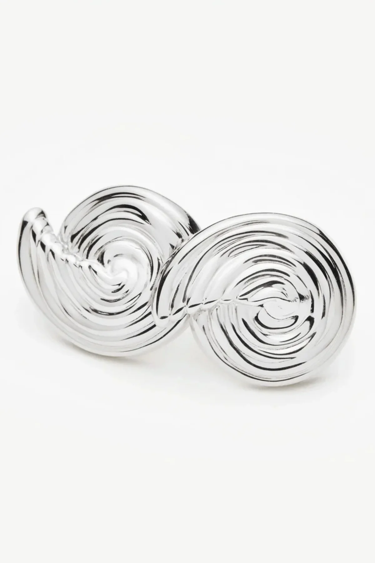 Spiral Small Stud Earrings - Silver - Image 3