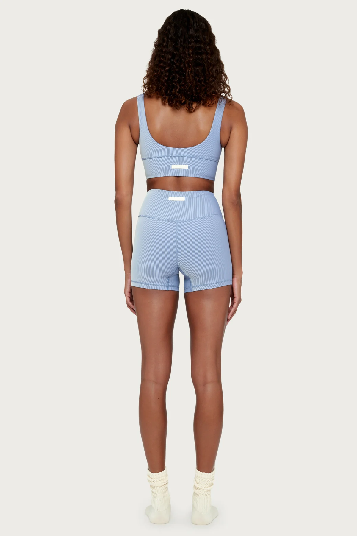 Stripe Rib 4 Inch Bike Short - Denim Blue - Image 4