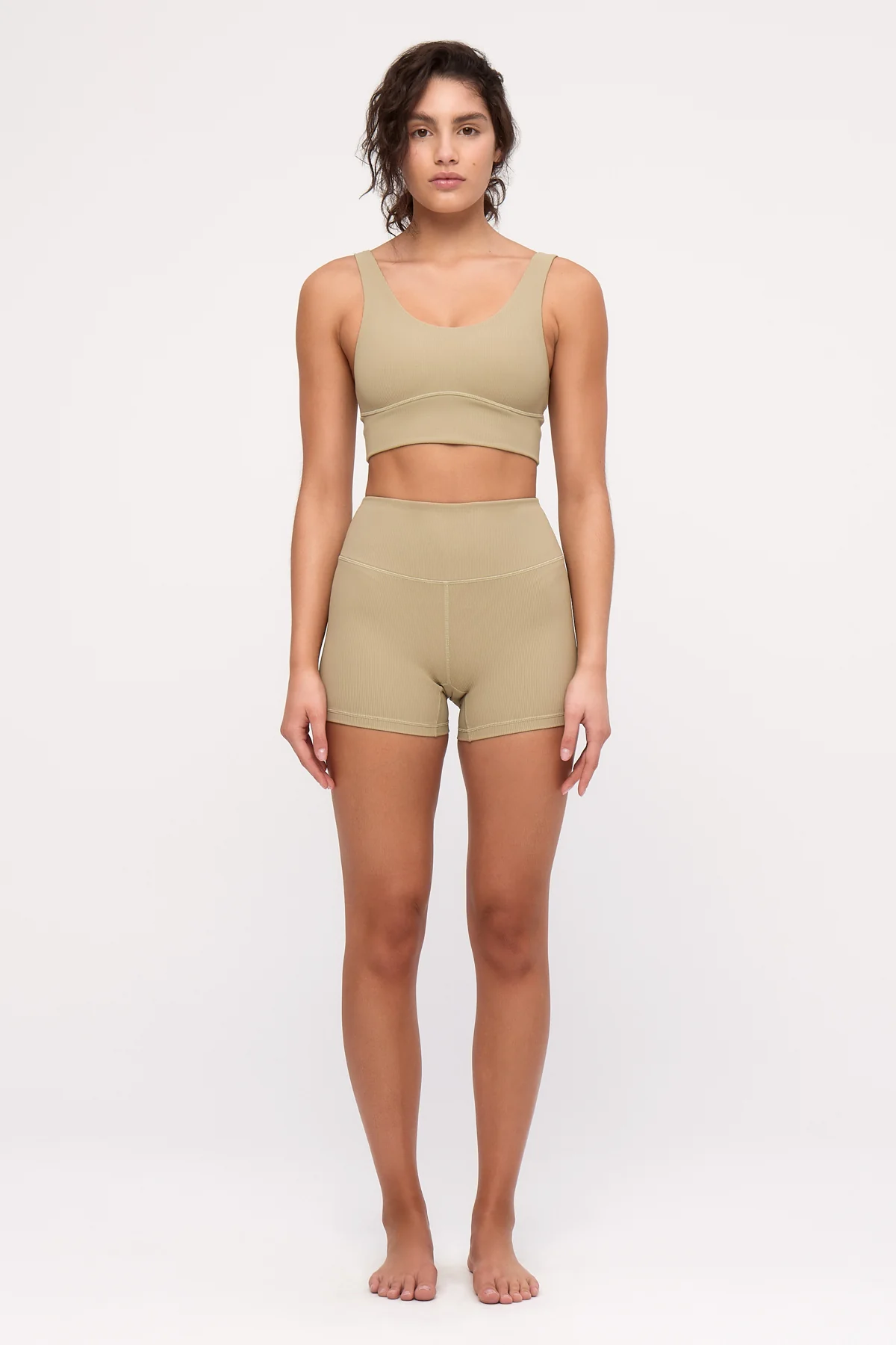 Stripe Rib 4 Inch Bike Short - Olive