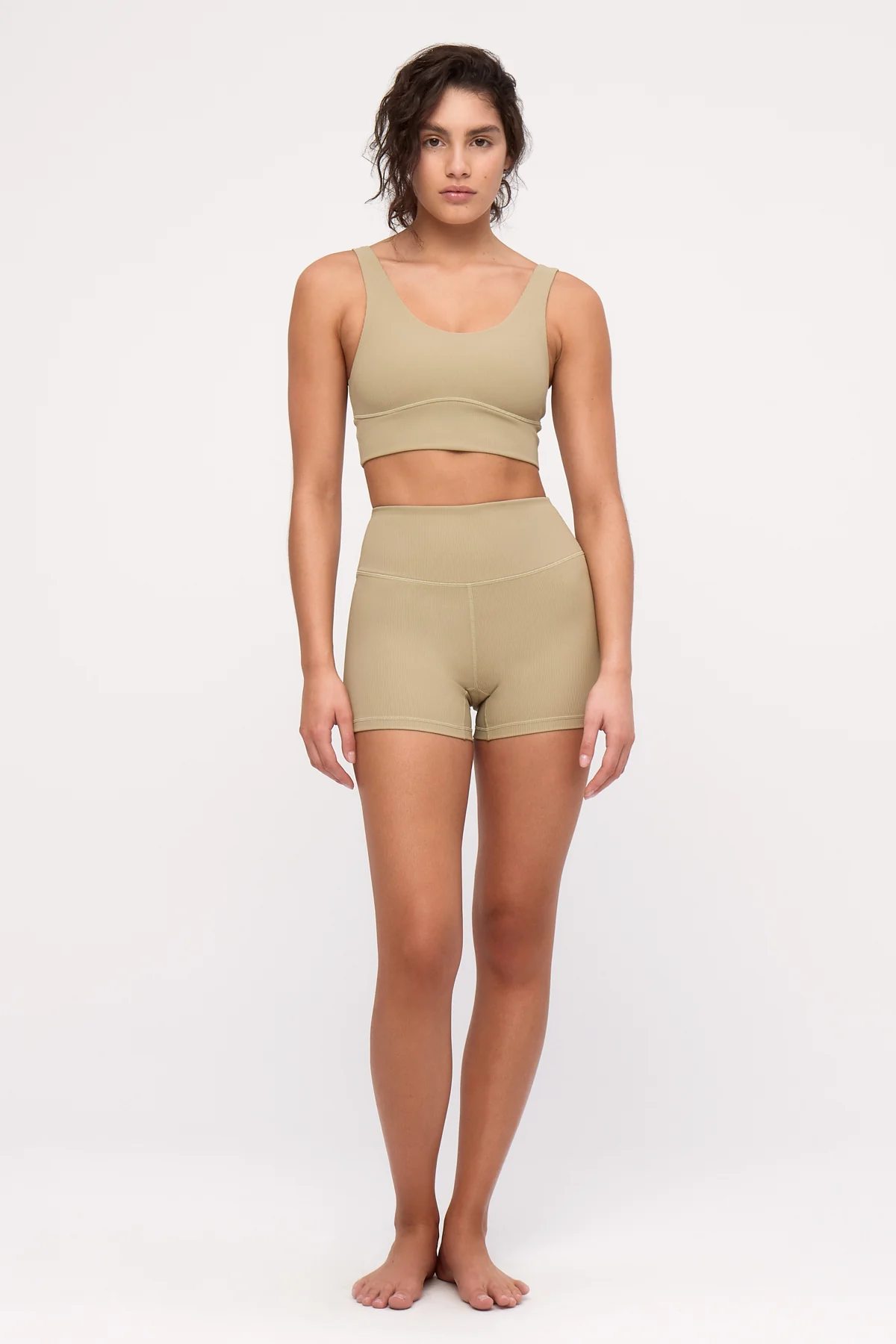 Stripe Rib 4 Inch Bike Short - Olive - Image 4