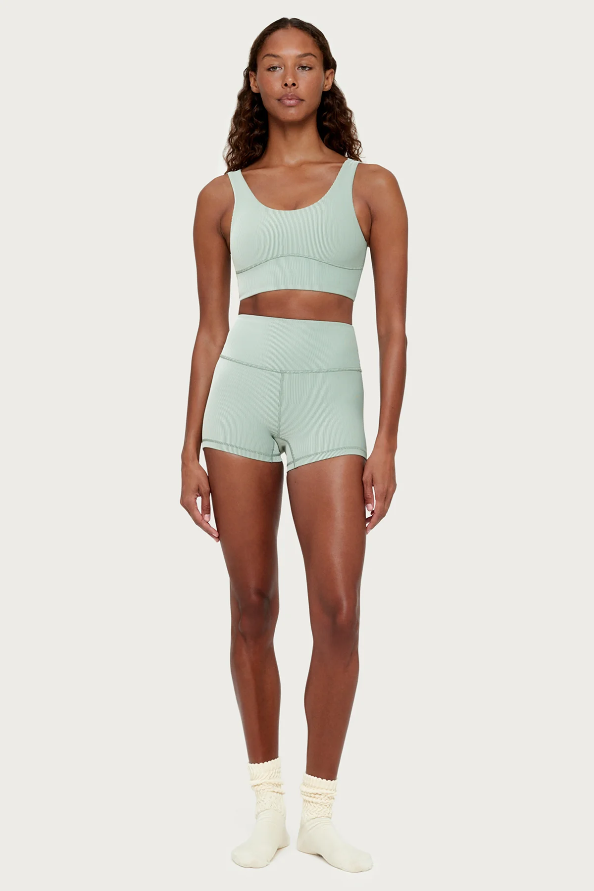 Stripe Rib 4 Inch Bike Short - Sage - Image 3