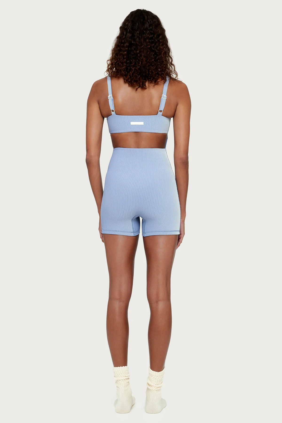 Stripe Rib 4 Inch Bodysuit - Denim Blue - Image 4