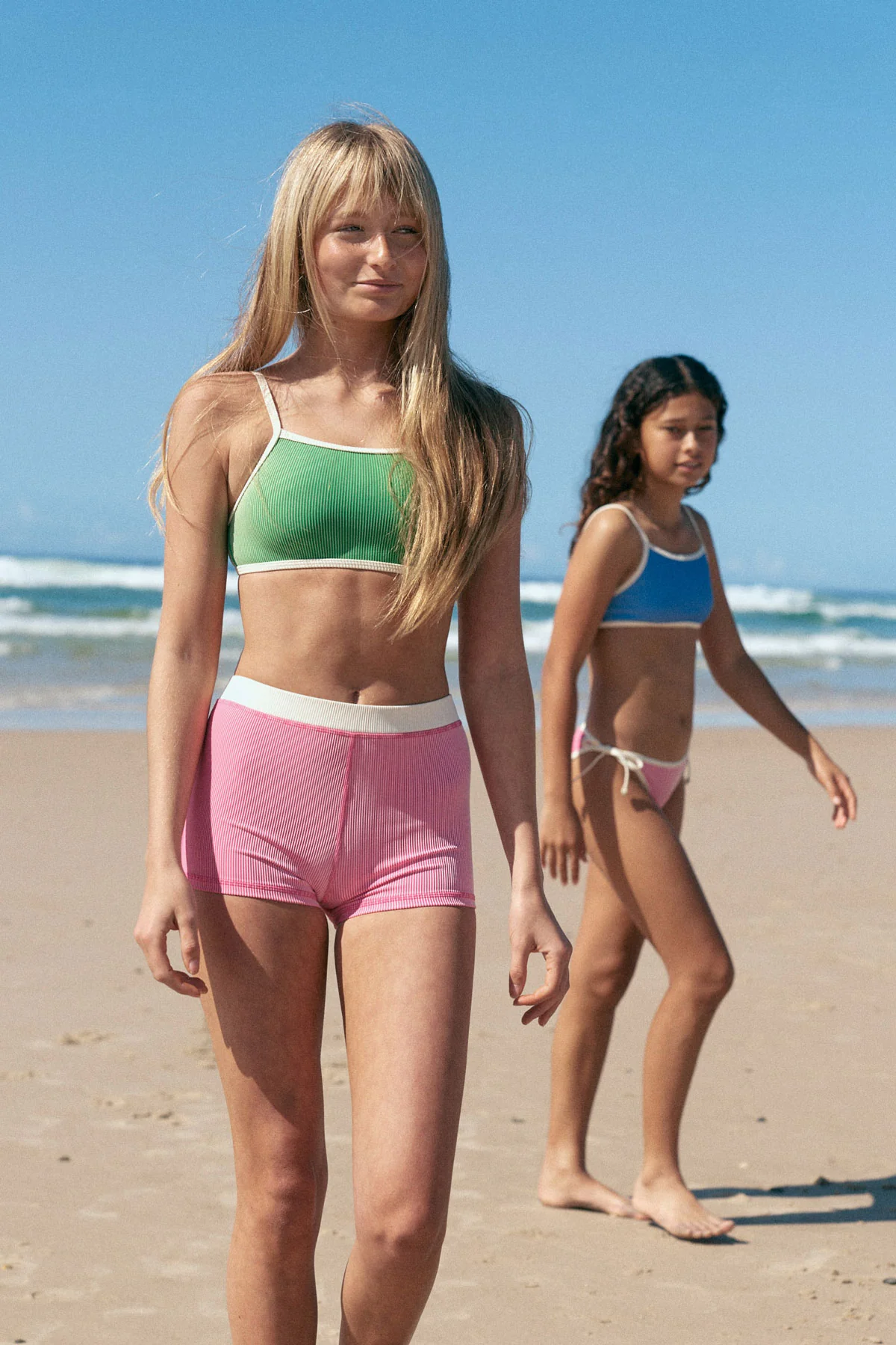 Stripe Rib Adjustable Bralette - Parrot Green - Image 3