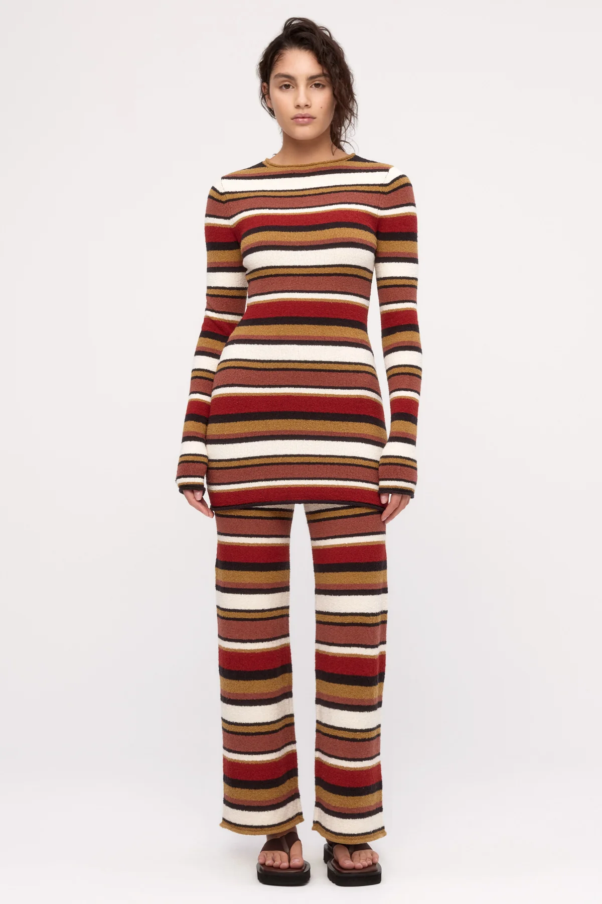 Textured Knit Pant - Earth Stripe - Image 3