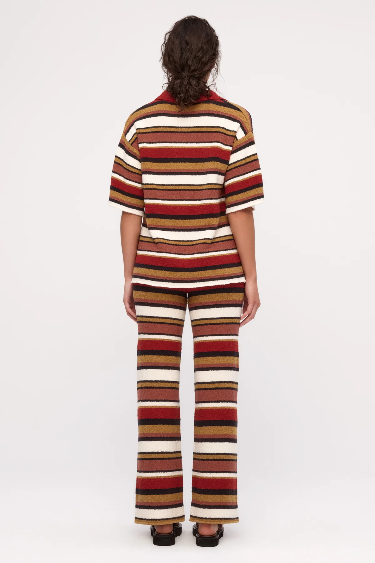 Textured Knit Pant - Earth Stripe - Image 6