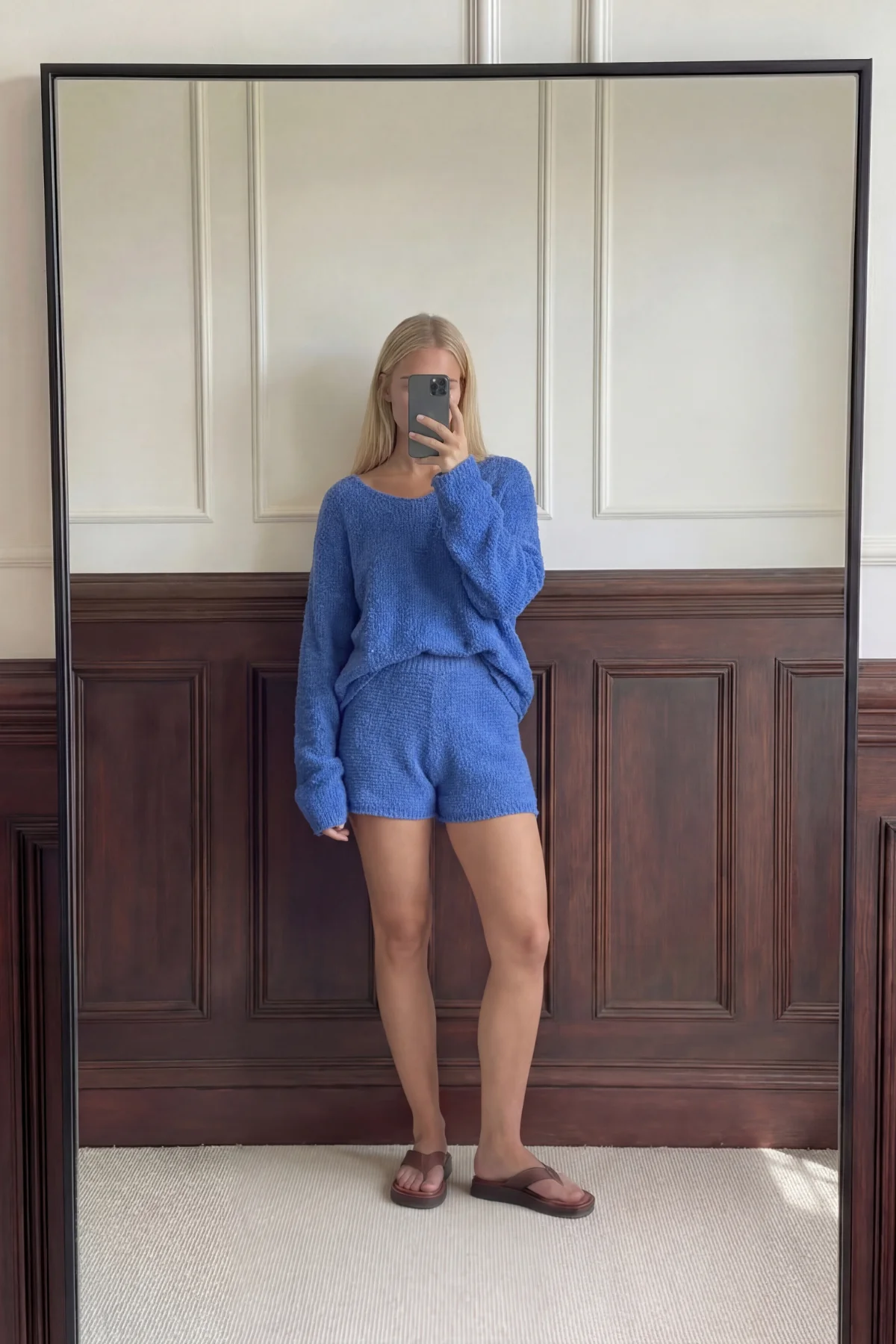 Textured Knit Short - Ocean Blue - Image 3
