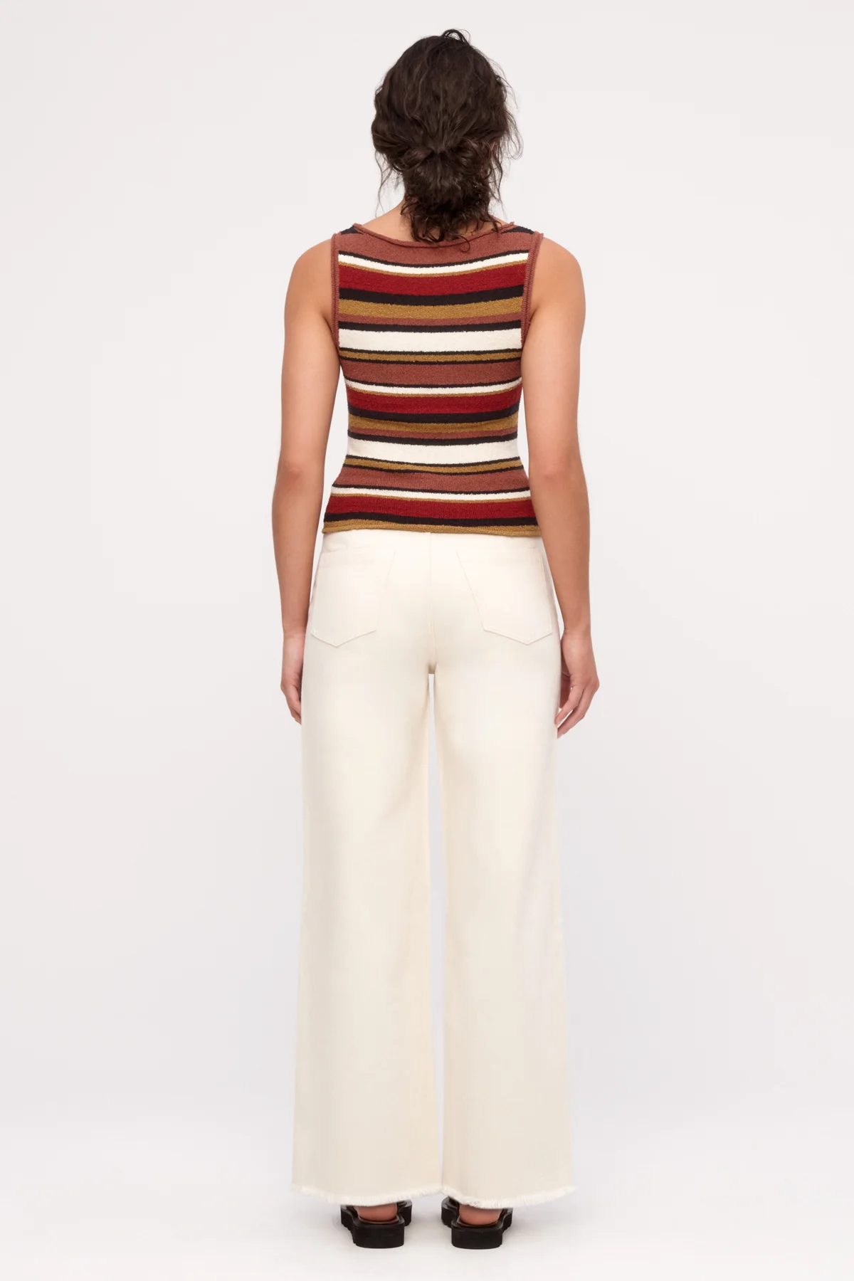 Textured Knit Tank - Earth Stripe - Image 6