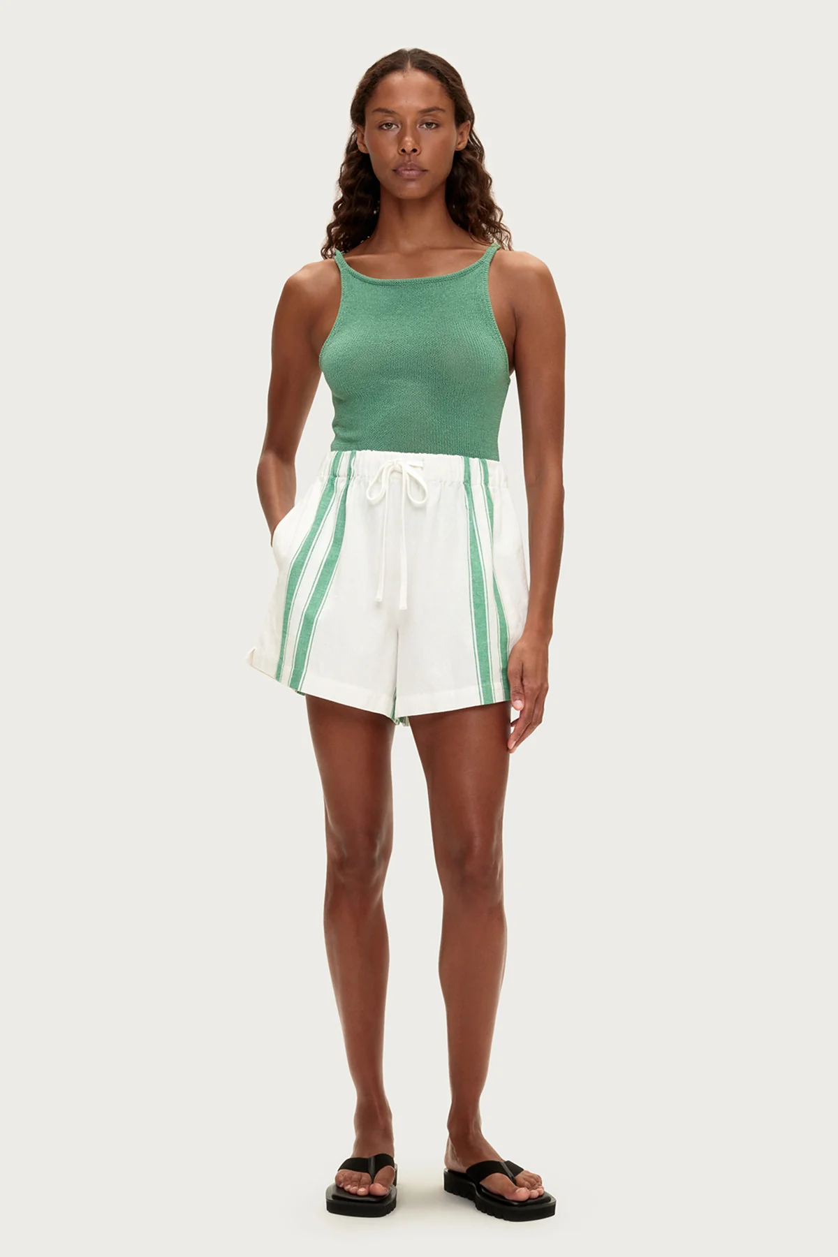 Textured Knit Tank - Green - Image 3