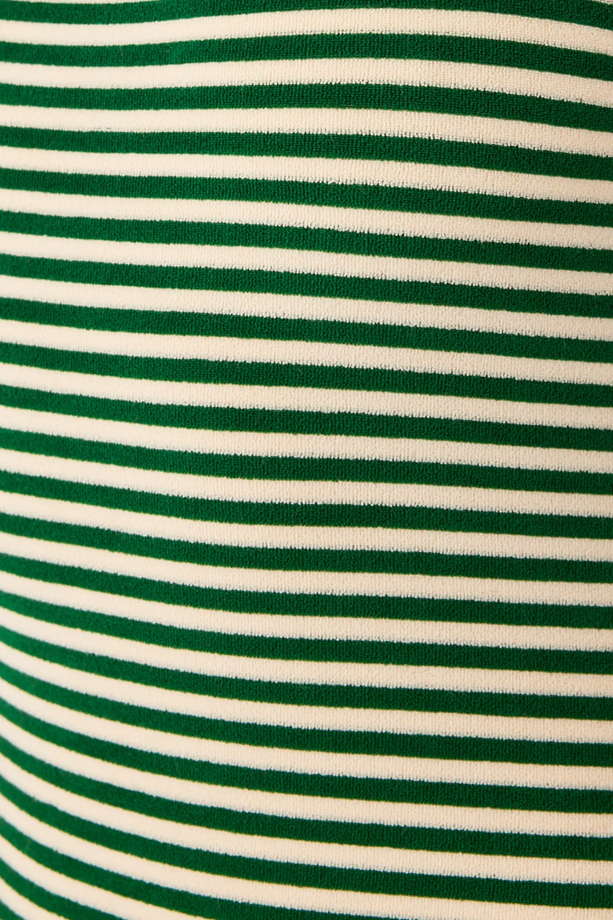 Towelling Balconette Bra Cup Top - Green Stripe - Image 4