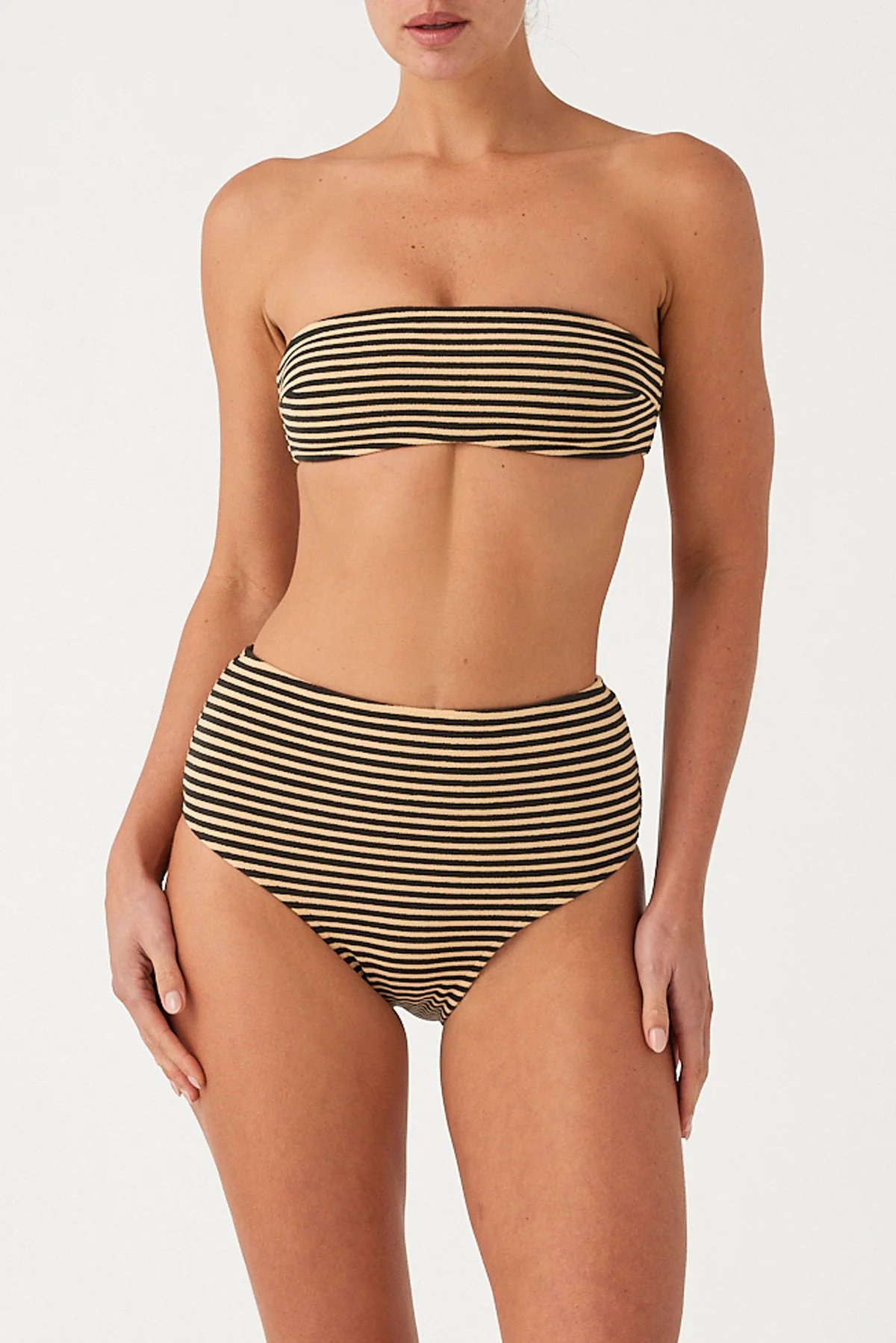 Towelling Full Brief - Black Stripe - Image 3
