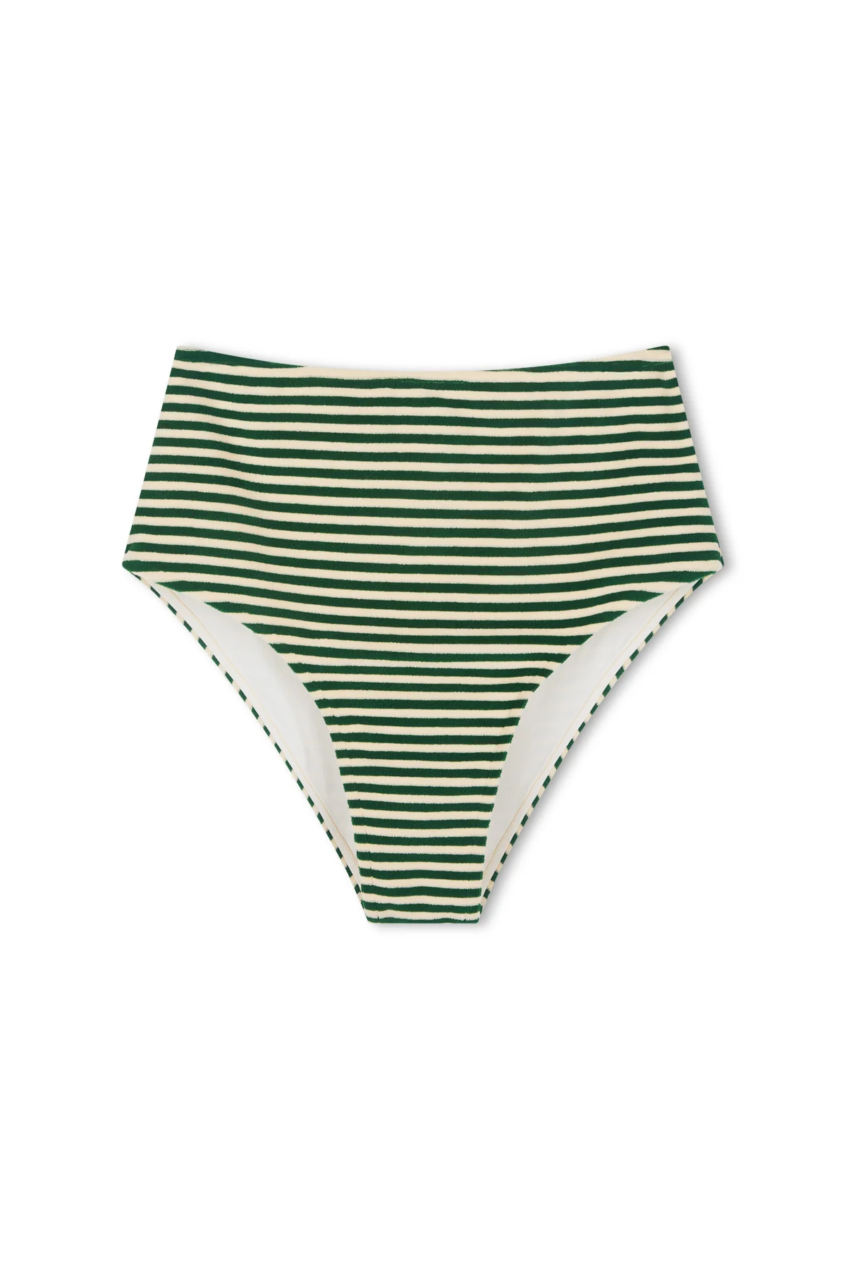 Towelling Full Brief - Green Stripe - Image 2
