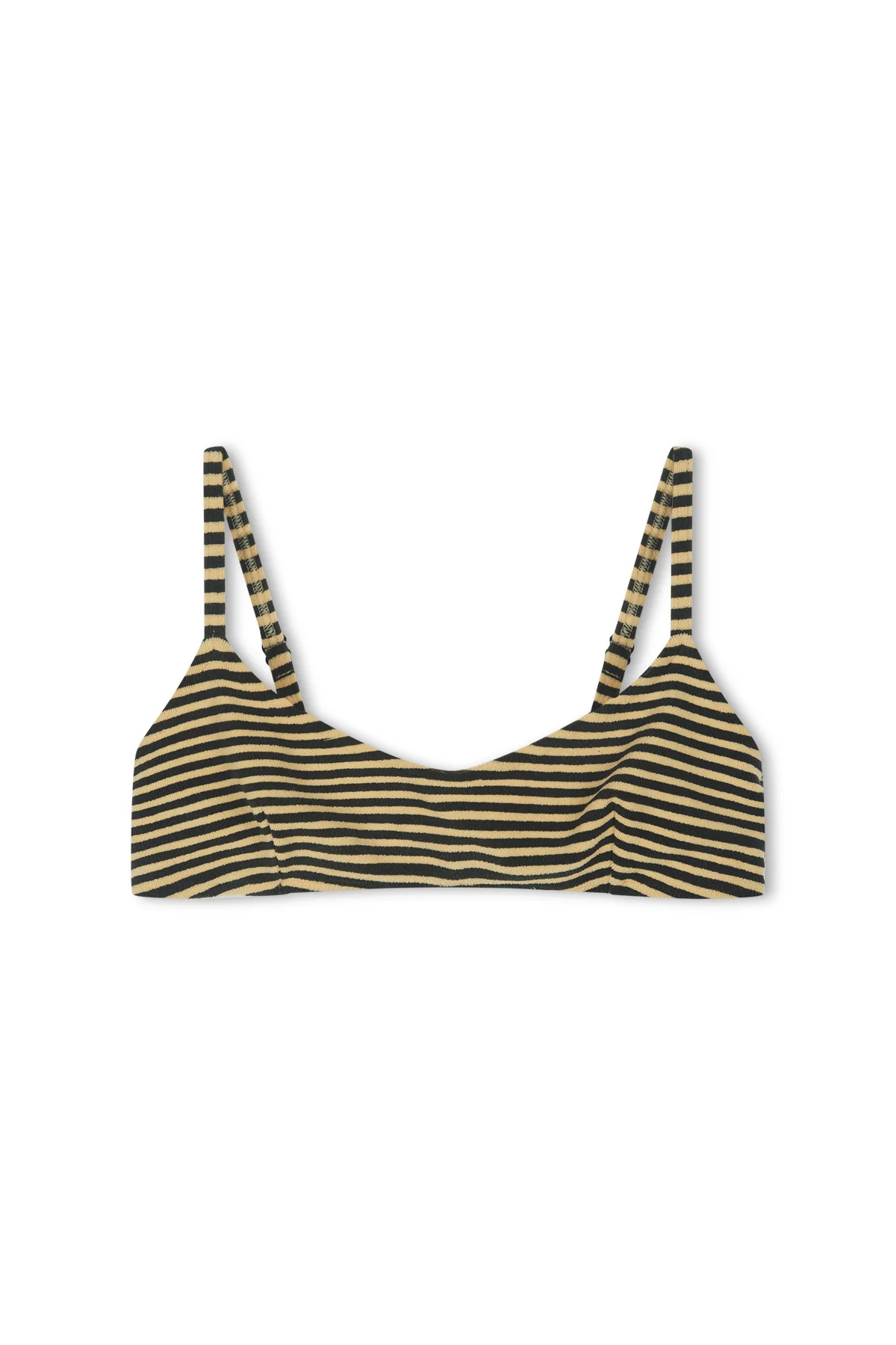 Towelling Minimal Bralette Top - Black Stripe - Image 6