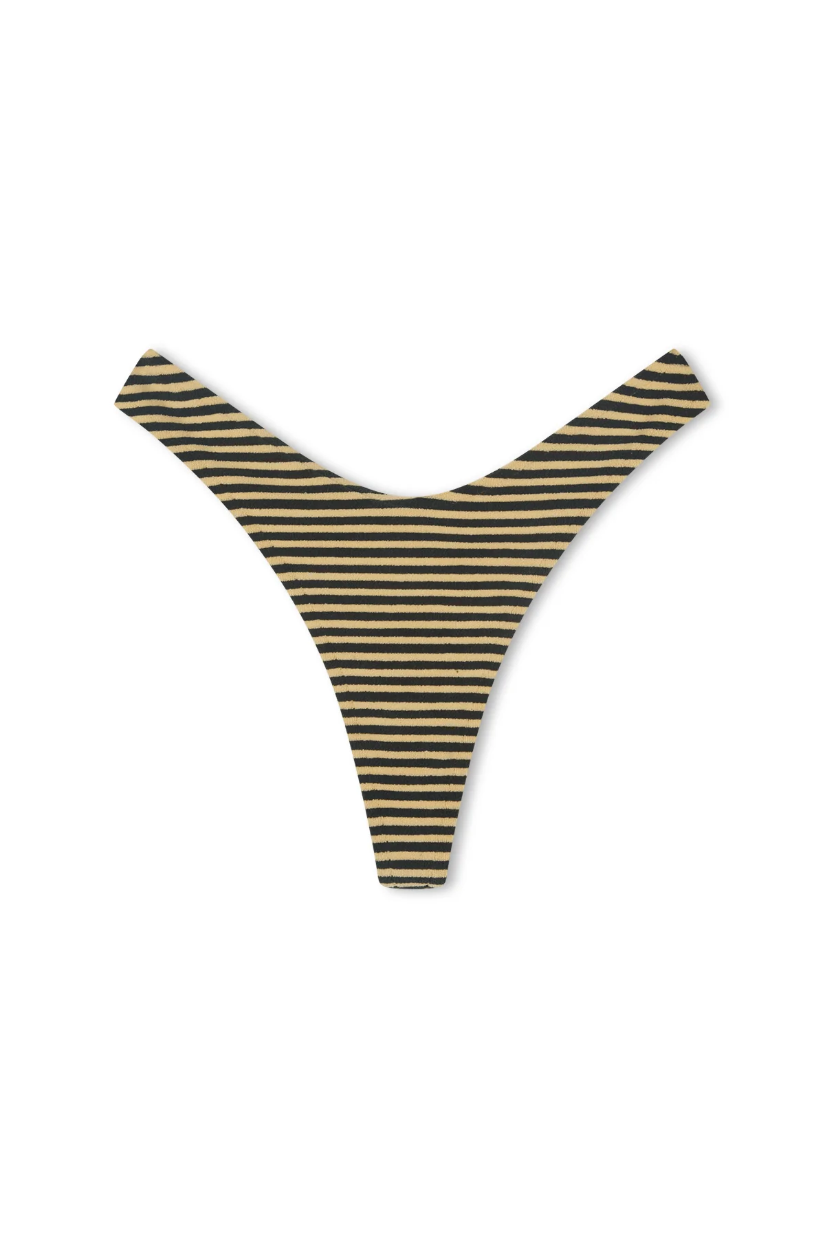 Towelling Thong Brief - Black Stripe - Image 6