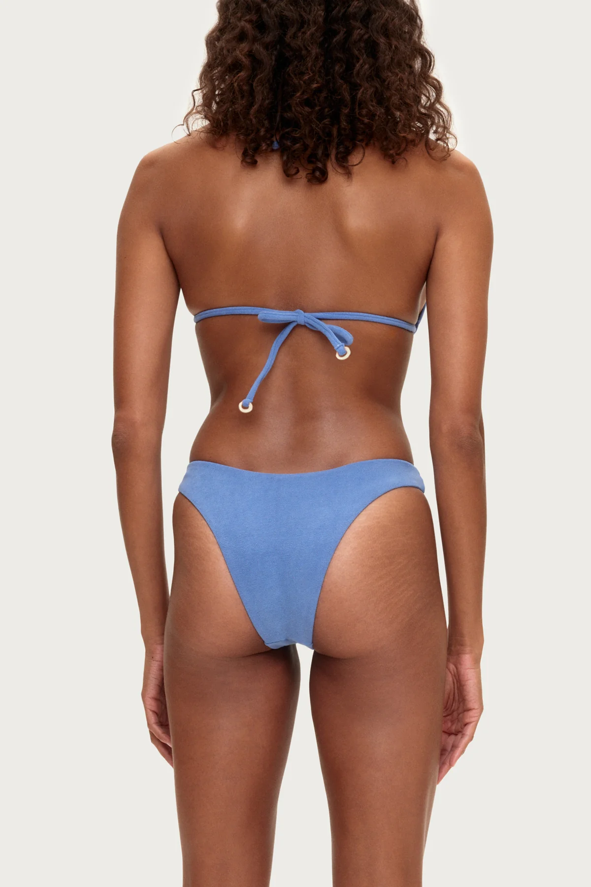 Towelling Triangle Top - Blue - Image 4