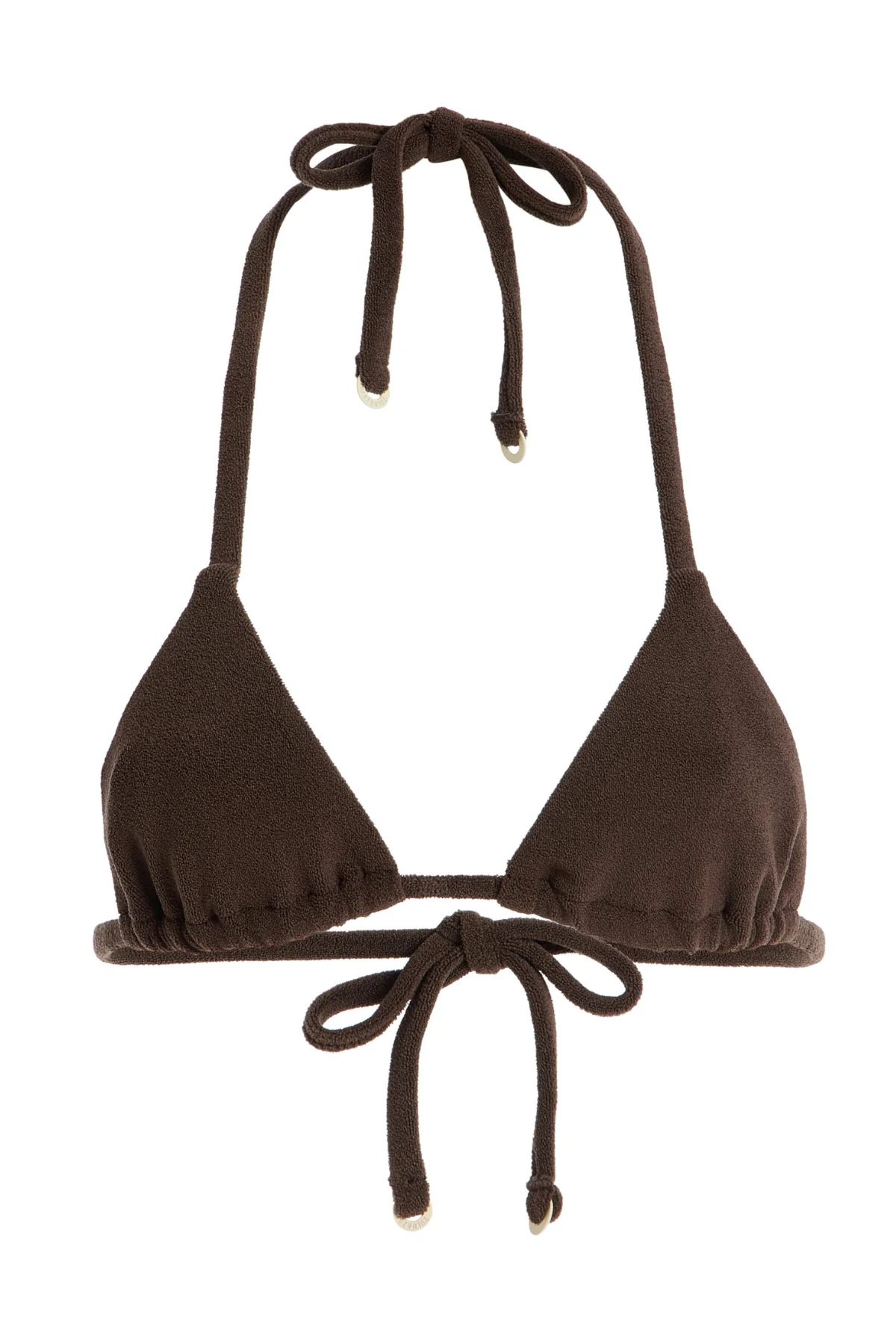 Towelling Triangle Top - Chocolate - Image 3
