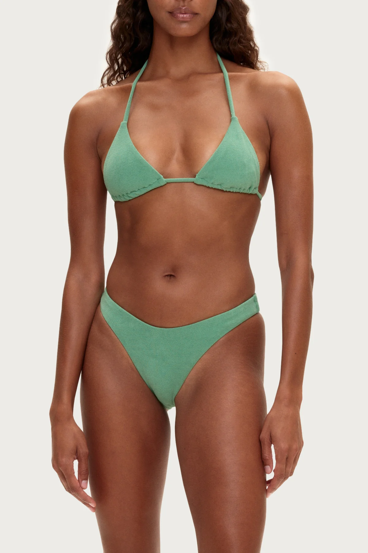 Towelling Triangle Top - Green - Image 5