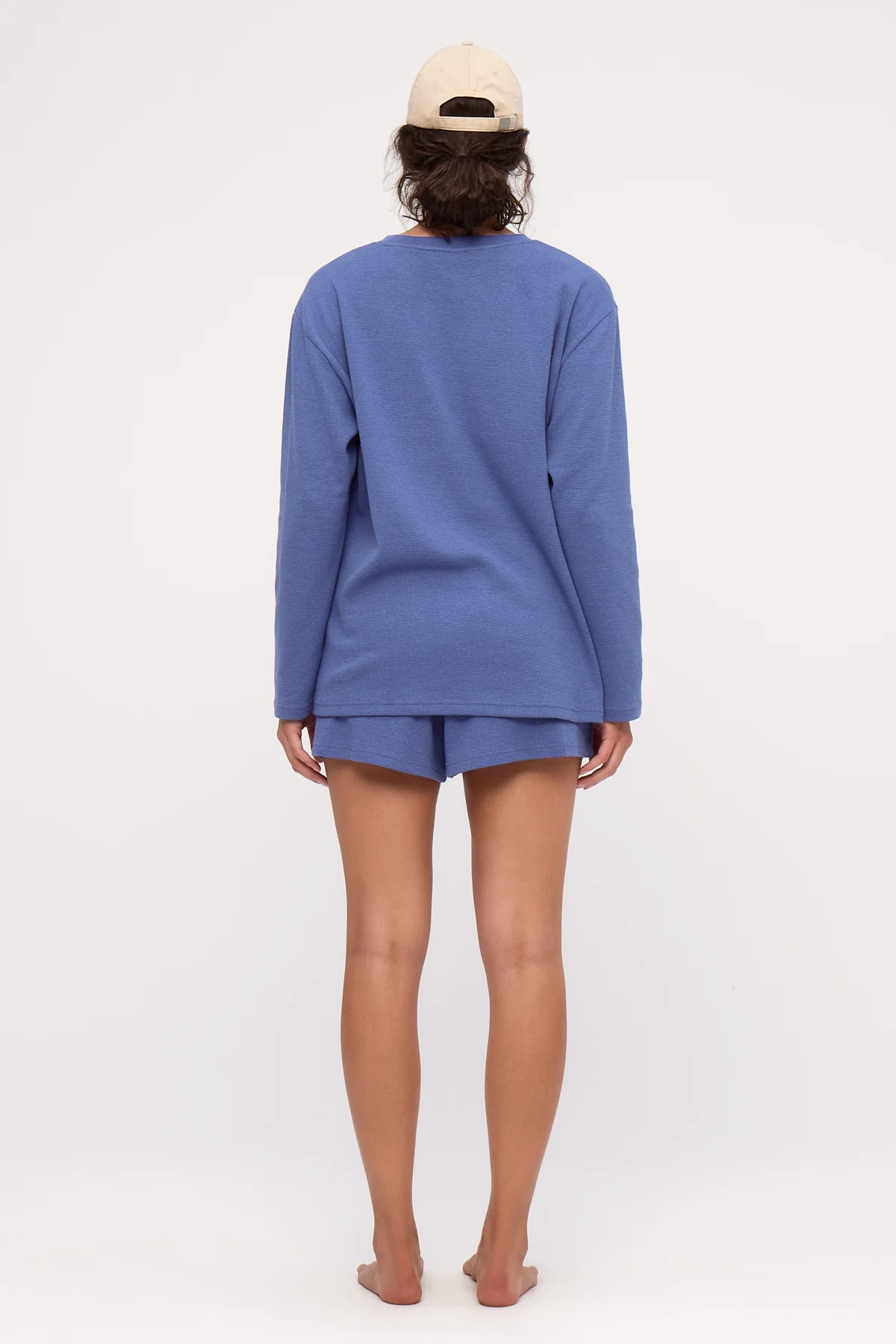 Waffle Long Sleeve Sport Tee - Blue - Image 4