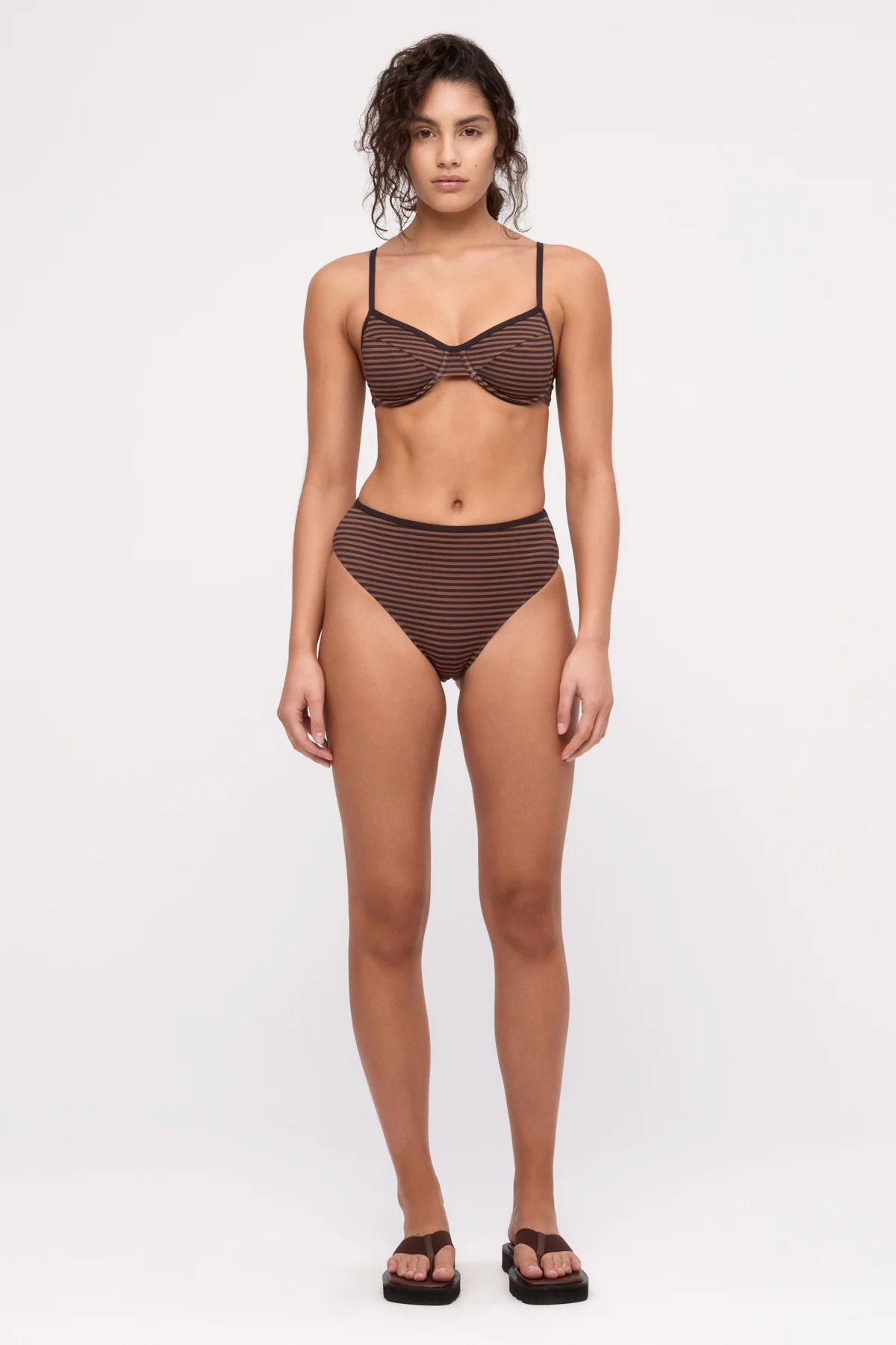 Waisted Full Brief - Brown Stripe - Image 5