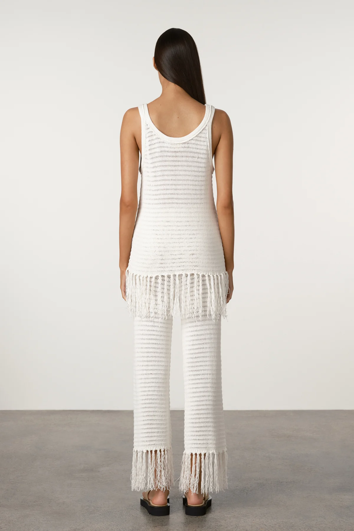 Crochet Knit Tank - White - Image 3