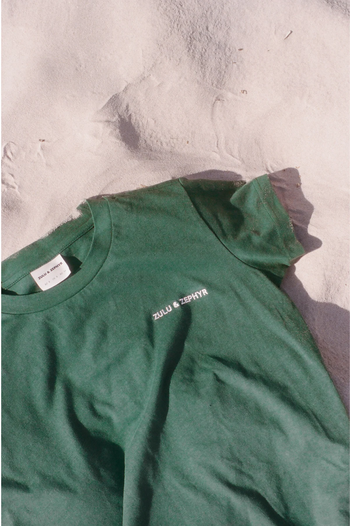Zulu & Zephyr Logo Slim Tee - Tallow Green - Image 6