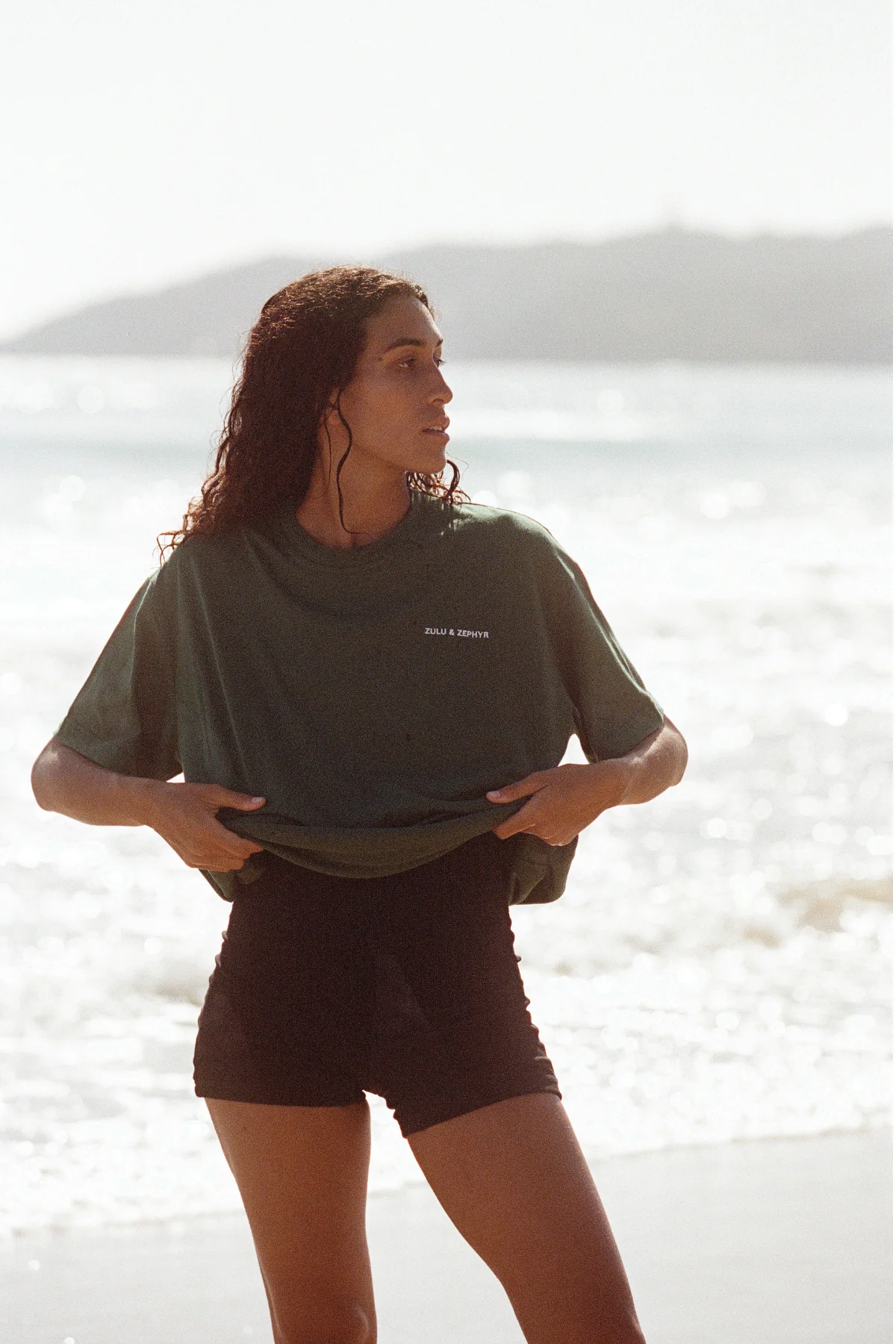 Zulu & Zephyr Logo Tee - Tallow Green - Image 4
